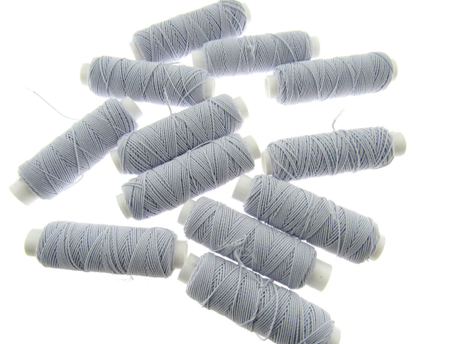 Shirring Elastic Thread 0.6mm Black White Gold Silver Spools Sewing Pack of 10 - ThreadandTrimmings