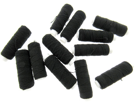 Shirring Elastic Thread 0.6mm Black White Gold Silver Spools Sewing Pack of 10 - ThreadandTrimmings