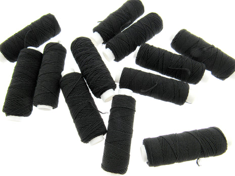 Shirring Elastic Thread 0.6mm Black White Gold Silver Spools Sewing Pack of 10 - ThreadandTrimmings
