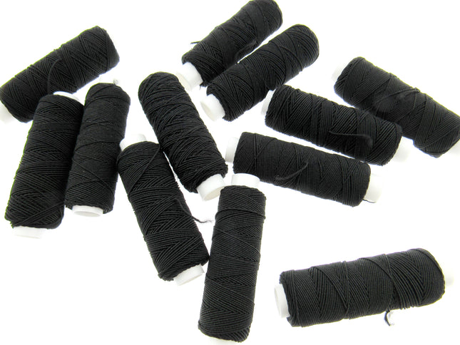 Shirring Elastic Thread - Black or White  - 0.6mm - 20m Spool