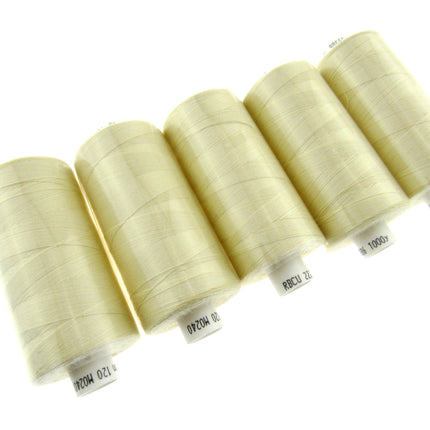 5 x 1000 YARD MOON SPUN POLYESTER SEWING THREAD - CHOOSE YOUR COLOUR - ThreadandTrimmings