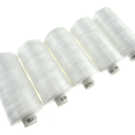 5 x 1000 YARD MOON SPUN POLYESTER SEWING THREAD - CHOOSE YOUR COLOUR - ThreadandTrimmings