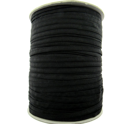 Thin Flat Braid Elastic - 8mm - 10 Cord Knicker - Face Mask Elastic Black -White - ThreadandTrimmings