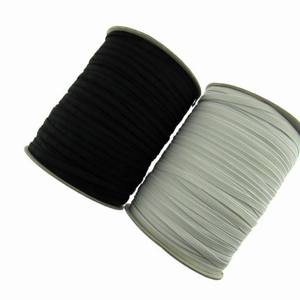 Thin Flat Braid Elastic - 8mm - 10 Cord Knicker - Face Mask Elastic Black -White - ThreadandTrimmings