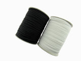 Thin Flat Braid Elastic - 8mm - 10 Cord Knicker - Face Mask Elastic Black -White