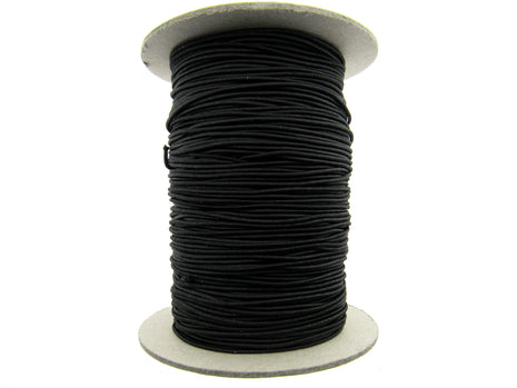 Thin Round Cord Elastic Full Roll (100 Meters) 1mm Black or White - ThreadandTrimmings