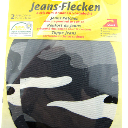 Iron On or Sew On Pre-Punched Denim Jean Patches - 1 x Pair (2 patches) OEKO-TEX - ThreadandTrimmings