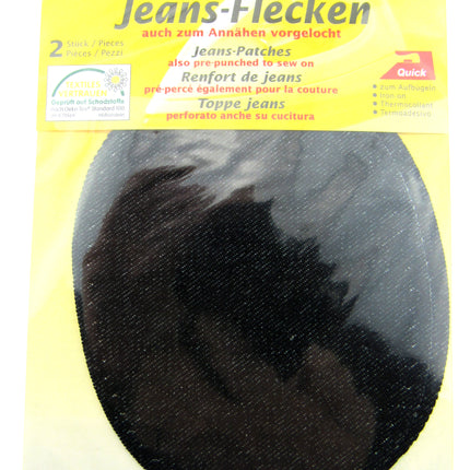 Iron On or Sew On Pre-Punched Denim Jean Patches - 1 x Pair (2 patches) OEKO-TEX - ThreadandTrimmings