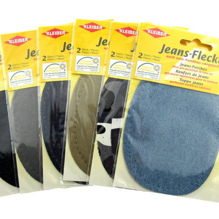 Iron On or Sew On Pre-Punched Denim Jean Patches - 1 x Pair (2 patches) OEKO-TEX - ThreadandTrimmings