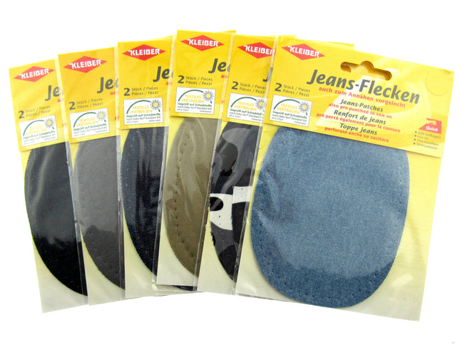Iron On or Sew On Pre-Punched Denim Jean Patches - 1 x Pair (2 patches) OEKO-TEX - ThreadandTrimmings