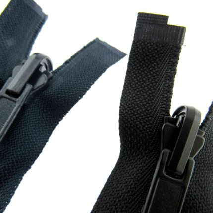 Reversible Flip Over Open End Chunky Plastic Zip (# 5 Chain) Black Navy 22"- 30"