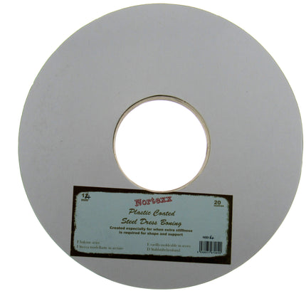 WHITE PLASTIC COVERED STEEL BONING , 10mm 12mm 14mm - 20 METER ROLL - ThreadandTrimmings