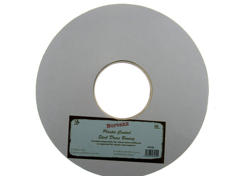 WHITE PLASTIC COVERED STEEL BONING , 10mm 12mm 14mm - 20 METER ROLL - ThreadandTrimmings