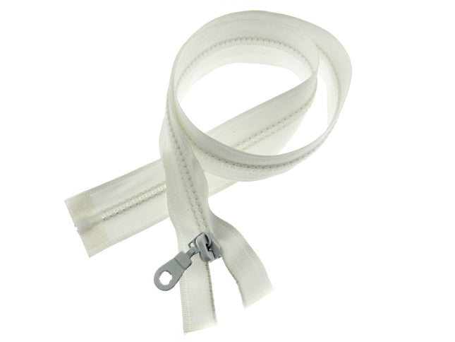 Plastic Open End Zip White Chunky - 26" - 65cm