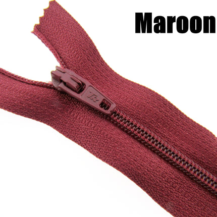 MIXED CLOSED END NYLON ZIPS ASSORTMENT - CHOOSE FROM 44 RICH COLOURS - 10 SIZES - ThreadandTrimmings