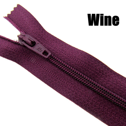 MIXED CLOSED END NYLON ZIPS ASSORTMENT - CHOOSE FROM 44 RICH COLOURS - 10 SIZES - ThreadandTrimmings