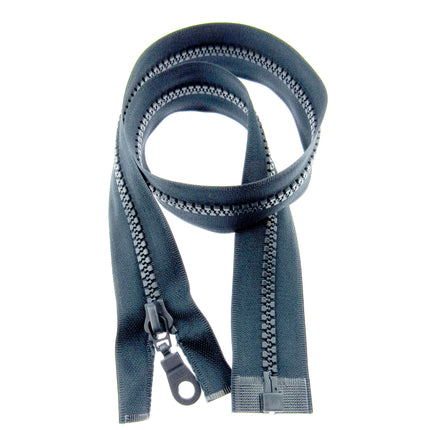 Plastic Vislon Open End Zip - 22" Navy  With Round Ring Puller - 5mm Wide Teeth