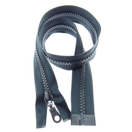 Plastic Vislon Open End Zip - 22" Navy  With Round Ring Puller - 5mm Wide Teeth