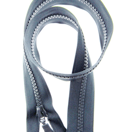 Plastic Vislon Open End Zip  - 26" Navy With Round Ring Puller - 5mm Wide Teeth - ThreadandTrimmings