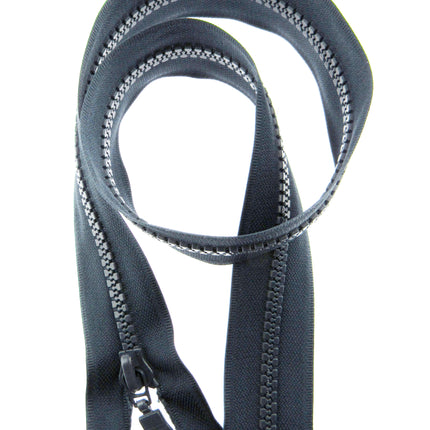 Plastic Vislon Open End Zip  - 26" Navy With Round Ring Puller - 5mm Wide Teeth - ThreadandTrimmings