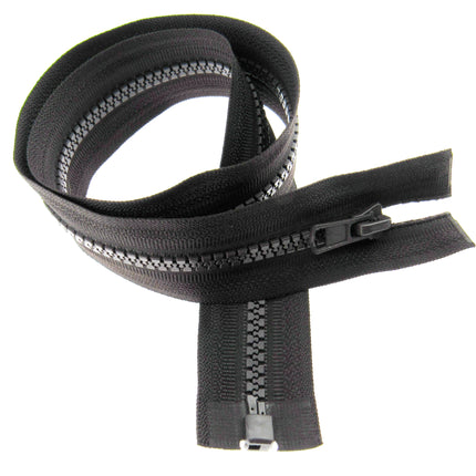 Plastic Vislon Open End Zip - 24" Dark Brown  - 5mm Wide Teeth