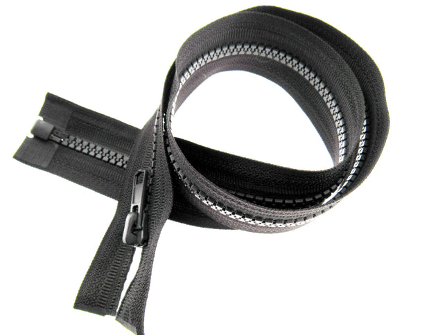 Plastic Vislon Open End Zip - 24" Dark Brown  - 5mm Wide Teeth