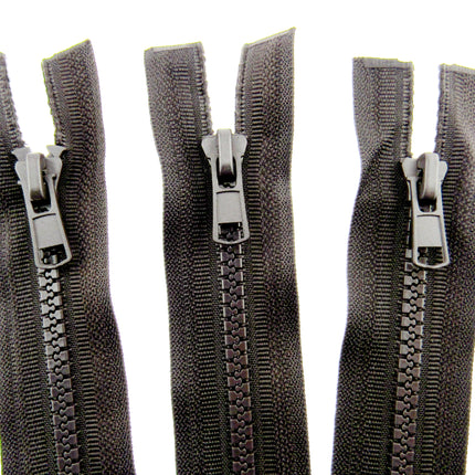Plastic Vislon Open End Zip - 24" Dark Brown  - 5mm Wide Teeth