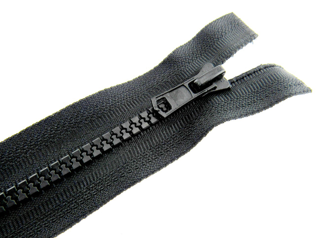 Plastic Vislon Open End Zip - 24" Black  - 5mm Wide Teeth - With Straight Puller