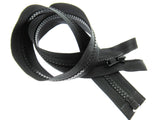 24" Black Plastic Vislon Open End Zip - 5mm Wide Teeth - With Straight Puller
