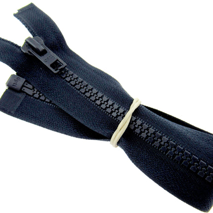 32" / 34" / 36" Plastic Open End Zips - Navy / Black - ThreadandTrimmings