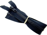 32" / 34" / 36" Plastic Open End Zips - Navy / Black