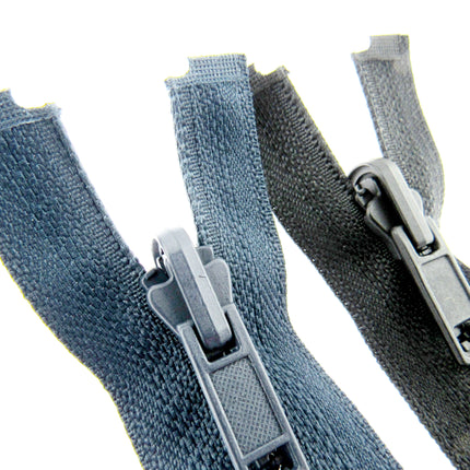 Reversible Flip Over Open End Chunky Plastic Zip (# 5 Chain) Black Navy 22"- 30"