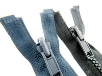 Open End Reversible Chunky Plastic Zip (# 5 Chain) Black / Navy 22" - 30"