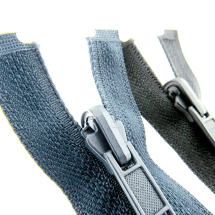 Reversible Flip Over Open End Chunky Plastic Zip (# 5 Chain) Black Navy 22"- 30"