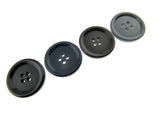 4-HOLE COAT BUTTONS - BLACK , BROWN, NAVY & GREY, 15mm / 19mm / 23mm / 25mm CM75 - ThreadandTrimmings