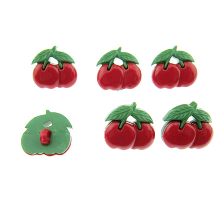 cherry shank buttons on a white background