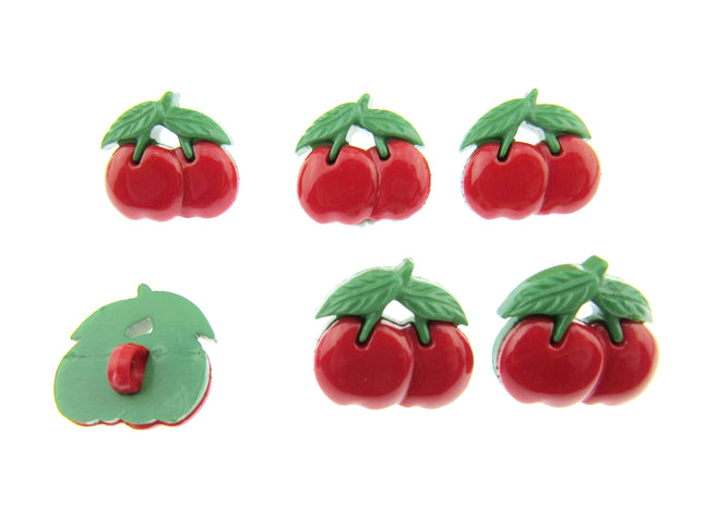 Cherry Shaped Buttons with Shank for Children's Knit Garments 15mm x 12mm CN23 - ThreadandTrimmings