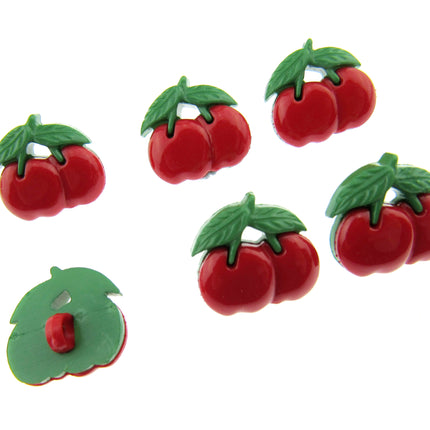 Cherry Shaped Buttons with Shank for Children's Knit Garments 15mm x 12mm CN23 - ThreadandTrimmings