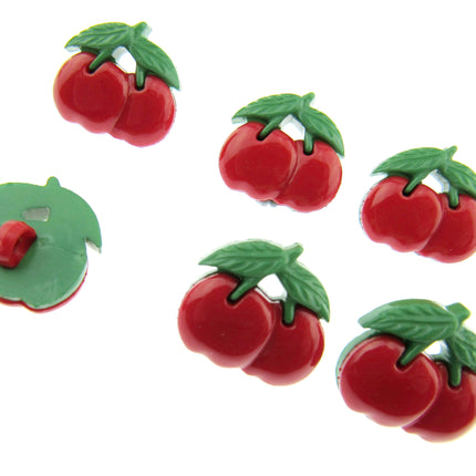 Cherry Shaped Buttons with Shank for Children's Knit Garments 15mm x 12mm CN23 - ThreadandTrimmings