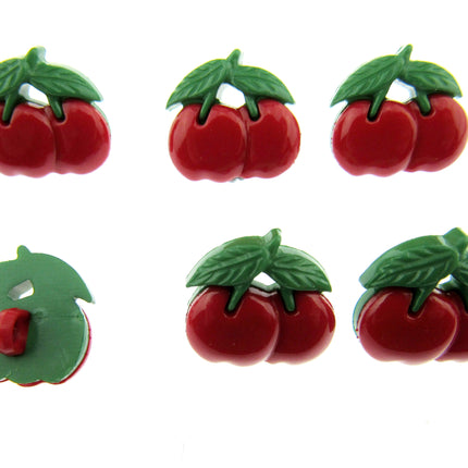 Cherry Shaped Buttons with Shank for Children's Knit Garments 15mm x 12mm CN23 - ThreadandTrimmings