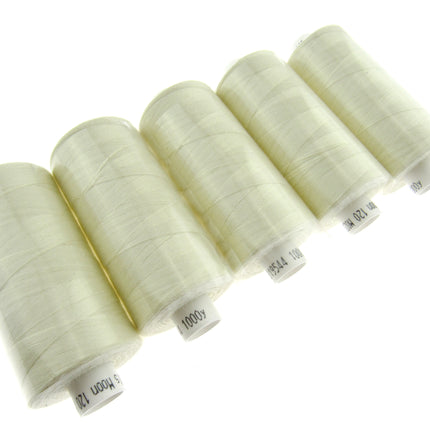 ** 5 x 1000 YARD MOON SPUN POLYESTER SEWING THREAD - CHOOSE YOUR COLOUR - ThreadandTrimmings