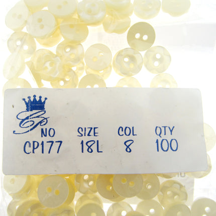 Round Dished Edge Buttons / Fruit Gum Buttons - Pack of 100 - 11 Colours - ThreadandTrimmings