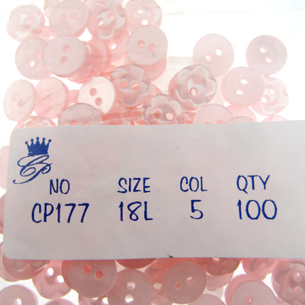 Round Dished Edge Buttons / Fruit Gum Buttons - Pack of 100 - 11 Colours - ThreadandTrimmings