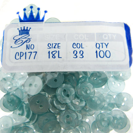 Round Dished Edge Buttons / Fruit Gum Buttons - Pack of 100 - 11 Colours - ThreadandTrimmings