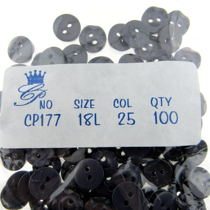 Round Dished Edge Buttons / Fruit Gum Buttons - Pack of 100 - 11 Colours - ThreadandTrimmings