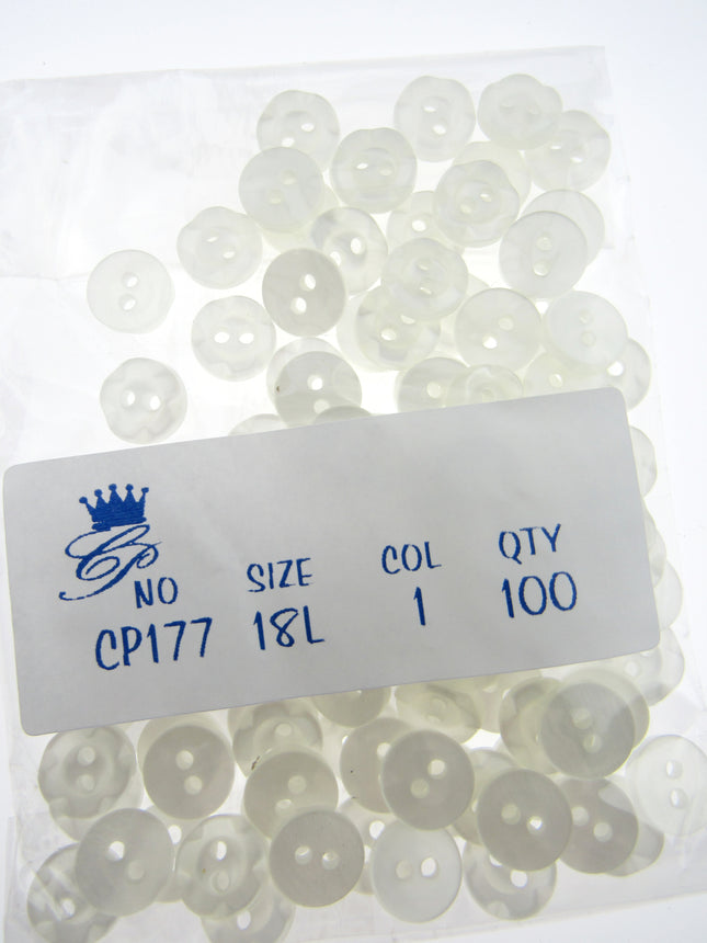 Round Dished Edge Buttons / Fruit Gum Buttons - Pack of 100 - 11 Colours - ThreadandTrimmings