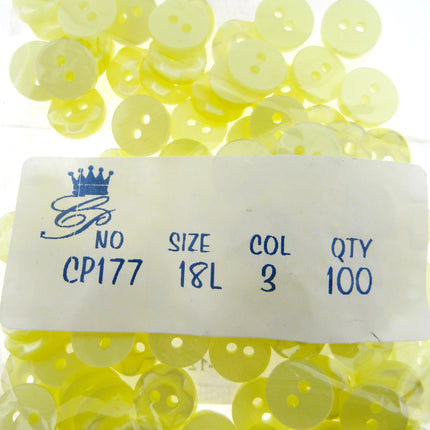 Round Dished Edge Buttons / Fruit Gum Buttons - Pack of 100 - 11 Colours - ThreadandTrimmings