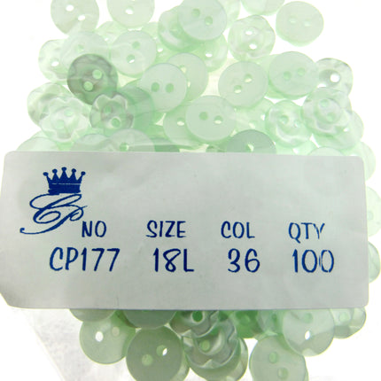 Round Dished Edge Buttons / Fruit Gum Buttons - Pack of 100 - 11 Colours - ThreadandTrimmings