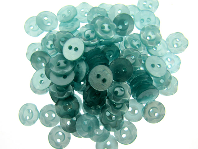 Round Dished Edge Buttons / Fruit Gum Buttons - Pack of 100 - 11 Colours - ThreadandTrimmings