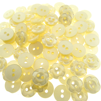 Round Dished Edge Buttons / Fruit Gum Buttons - Pack of 100 - 11 Colours - ThreadandTrimmings